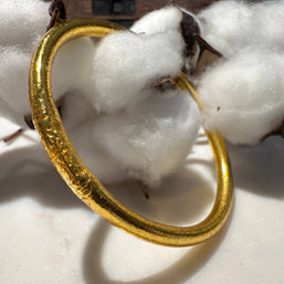 Prayer Bddist Thai Bangle Bracelet Gilded with gold leaf