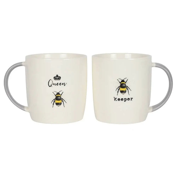 Queen Bee and Bee Keeper coffee mug set