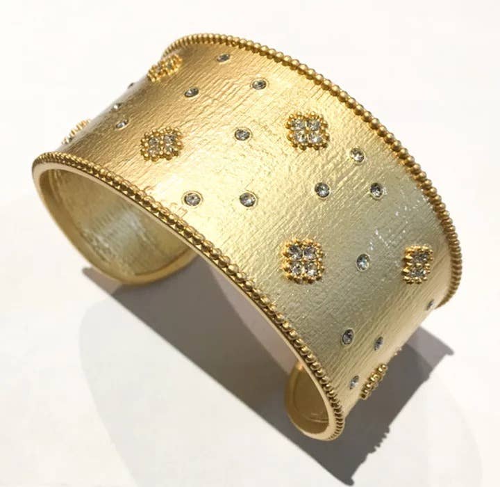 New! Stunning Wide Matte Gold Finished Cuff Bracelet