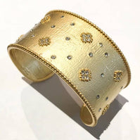 New! Stunning Wide Matte Gold Finished Cuff Bracelet
