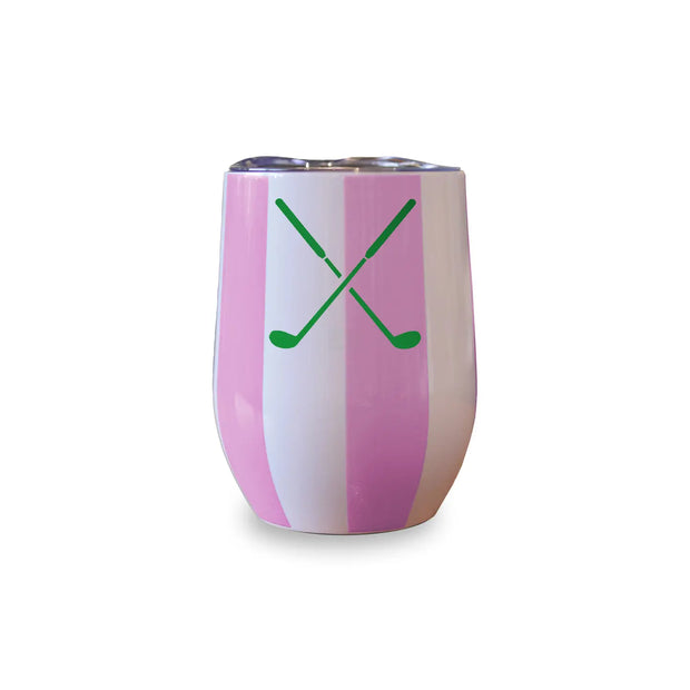 pink and white strip tumber