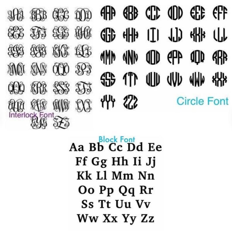 Font for monogramed silver ring