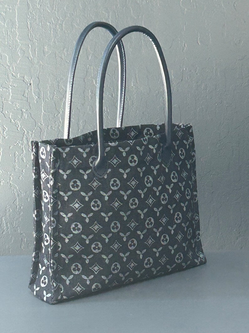 Upcycled LV Designer Denim Bag