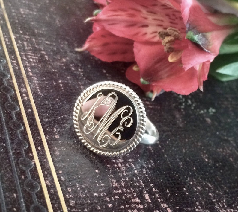 monogram round ring