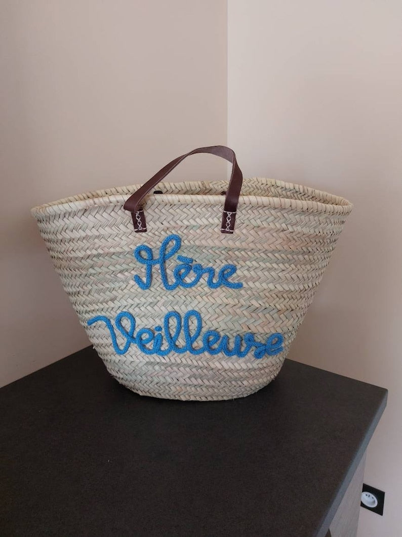 Handmade Personalized knitted wicker Bag - Great gift item for women
