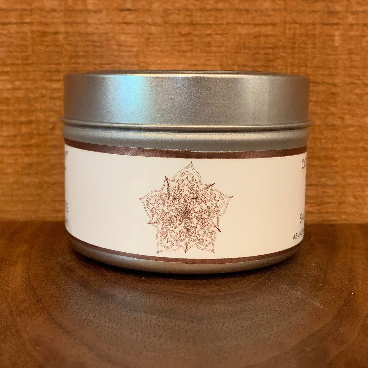 Travel size mandala moon candle