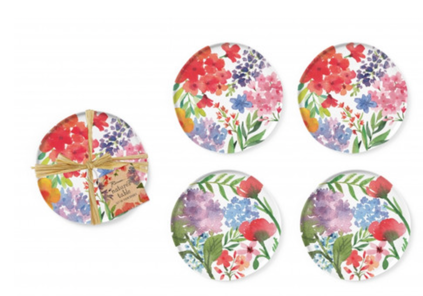 Luxe porcelain Floral Small Plates With Matching Accessories - In gift box