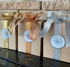 "SPARKLE, SHIMMER & SHINE TRIO" soy candle gift wrapped 