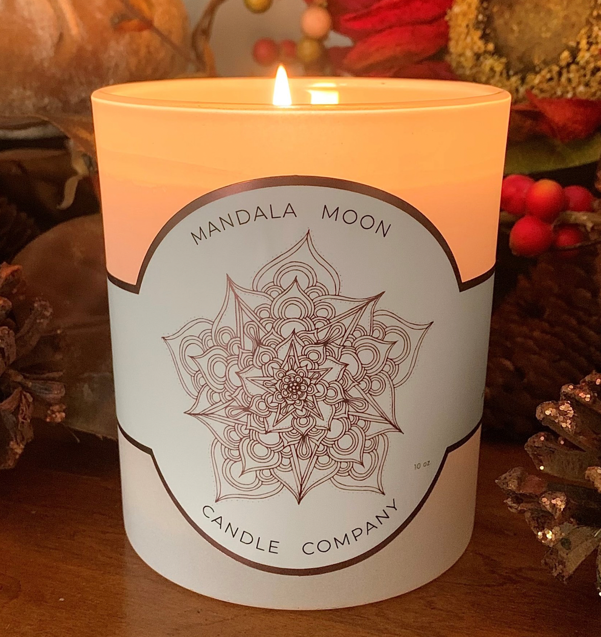 Shimmering Afterglow Hand-poured Mandala Moon Soy Candle-Single (1) candle