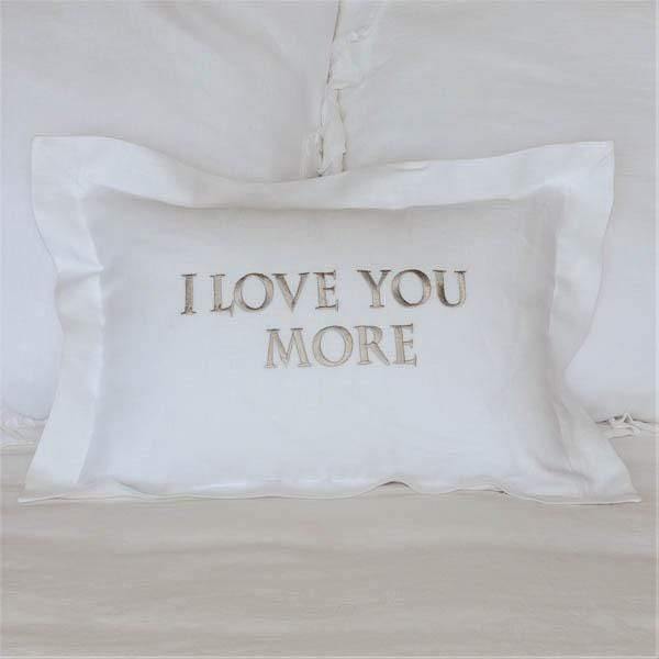 I Love You More Linen Decor Pillow - Gal Pal Goods