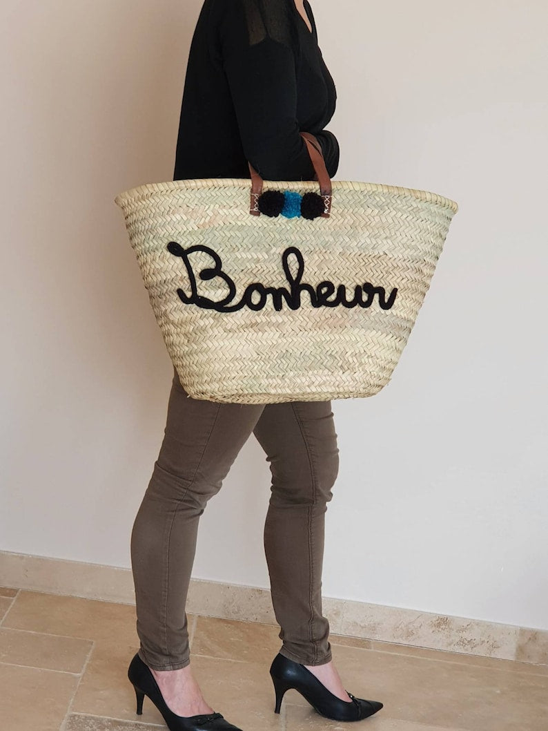 Handmade Personalized knitted wicker Bag - Great gift item for women