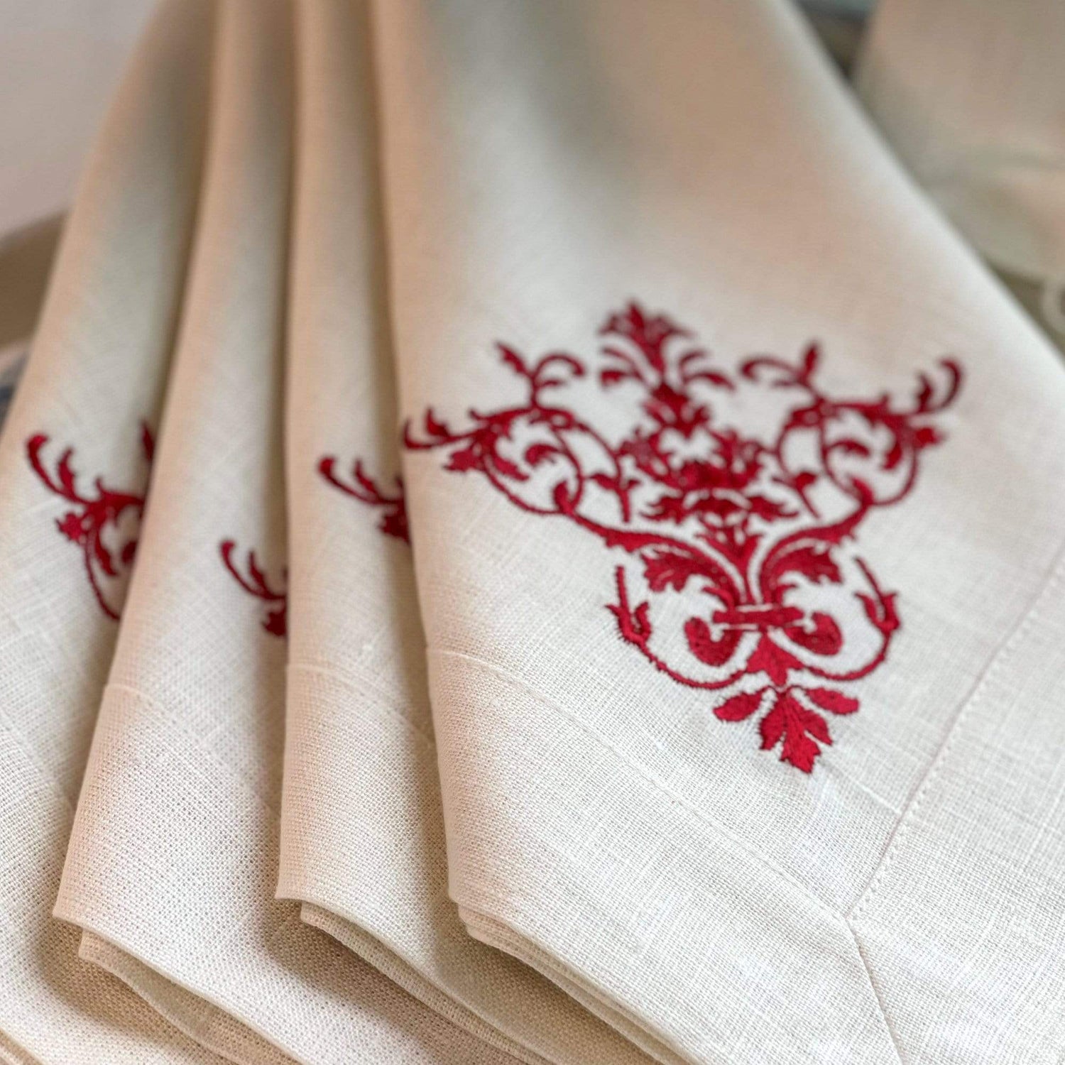 Timeless Embroidered European Linen Napkin - Gal Pal Goods